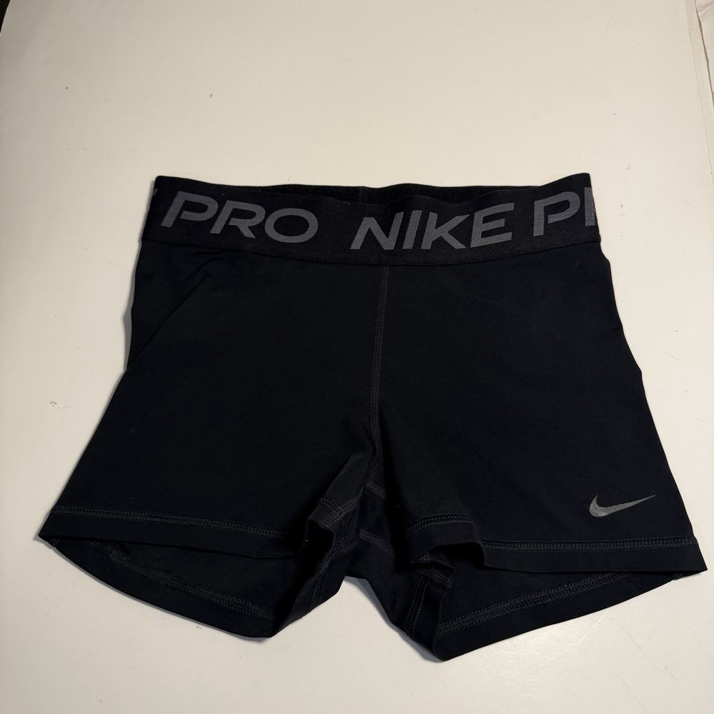 NIKE PRO Dri-Fit Training Shorts Black 2.5" Polyester Sports Small Black